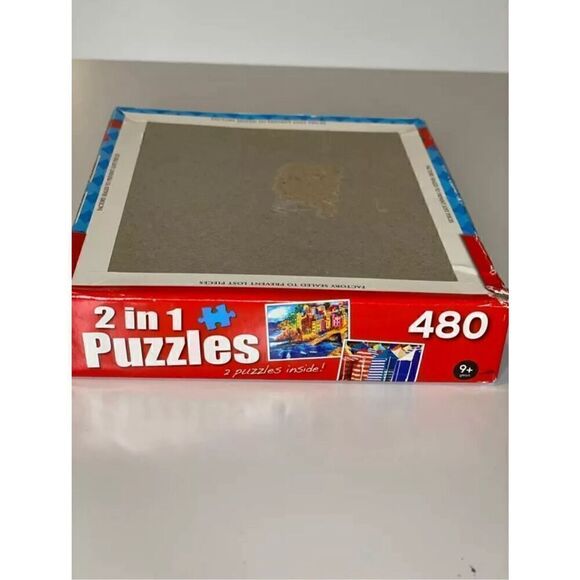 Cra-Z-Art - 2 in 1 Riomaggiore, Italy and Colorful Beach Huts - 480 Piece Puzzle - Picture 5 of 6